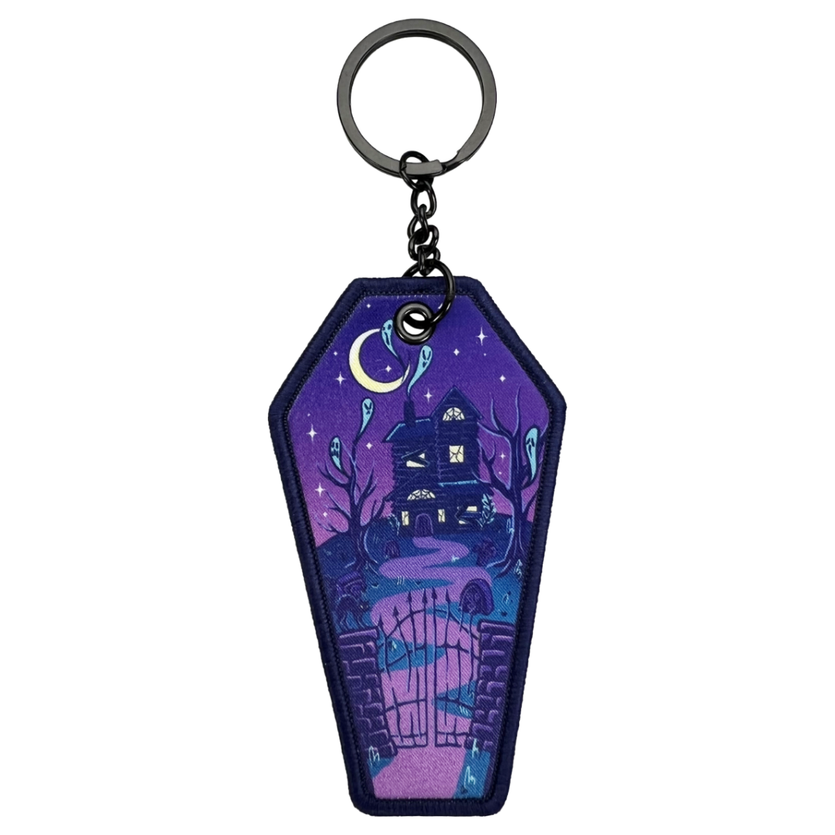 Haunted - Coffin Embroidered Keychain
