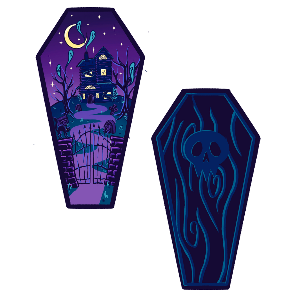 Haunted - Coffin Embroidered Keychain