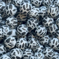 P51 GREY GLITTER COW 15MM PRINT (10ct)