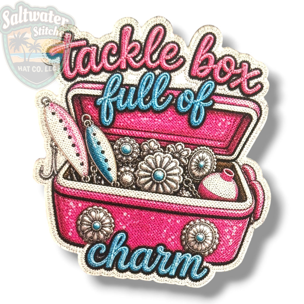 Tackle Box Full of Charm UV Printed Embroidery Look Patch