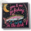 You & Me Go Fishing in the Dark UV Printed Embroidery Look Patch