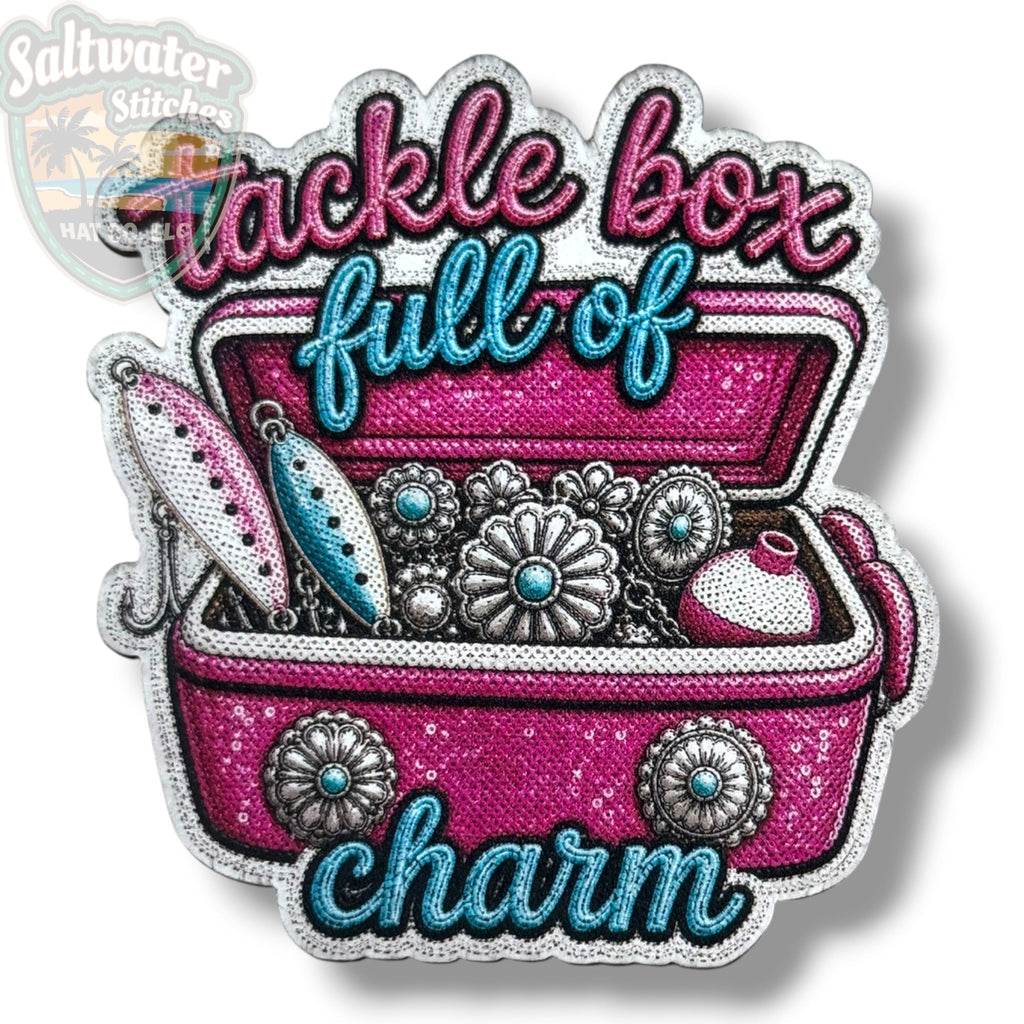 Tackle Box Full of Charm UV Printed Embroidery Look Patch