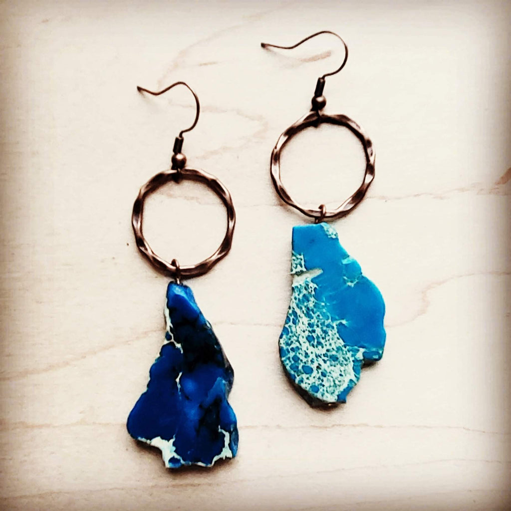 **Blue Regalite Chunky Earrings 215p