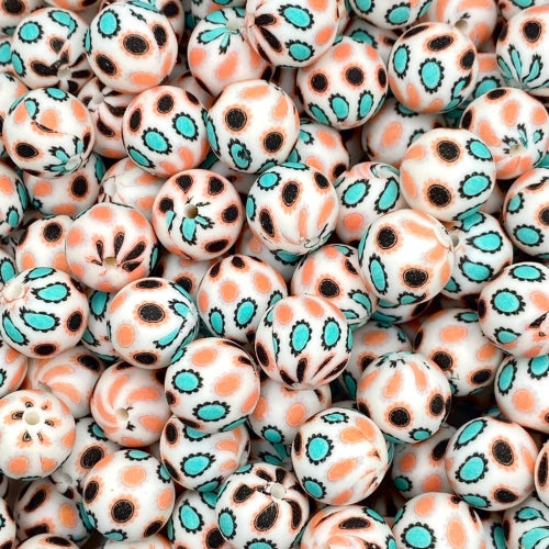 P644 TURQUOISE JUNKIE 15MM PRINT (10ct)