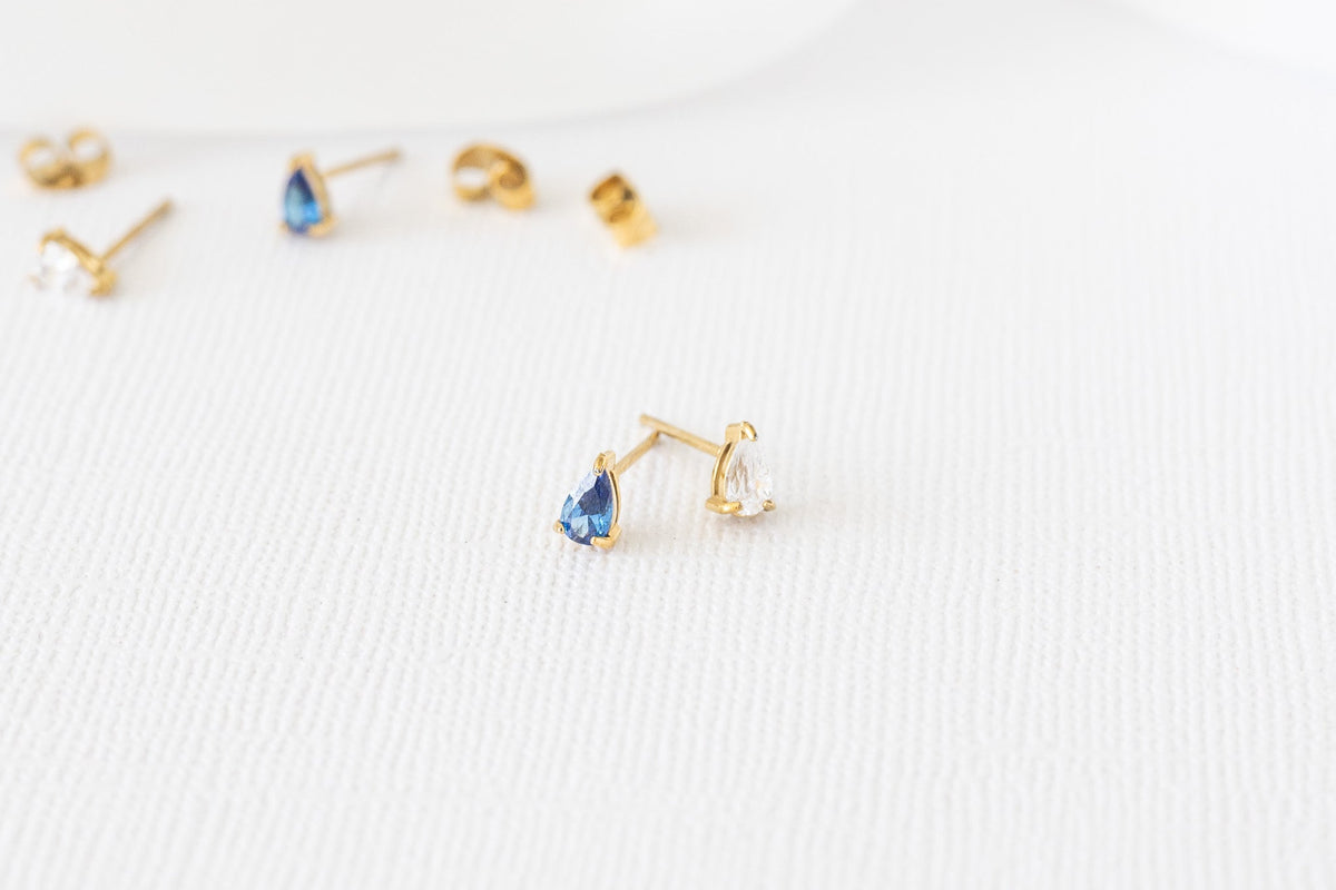 Raindrop Stud in Blue