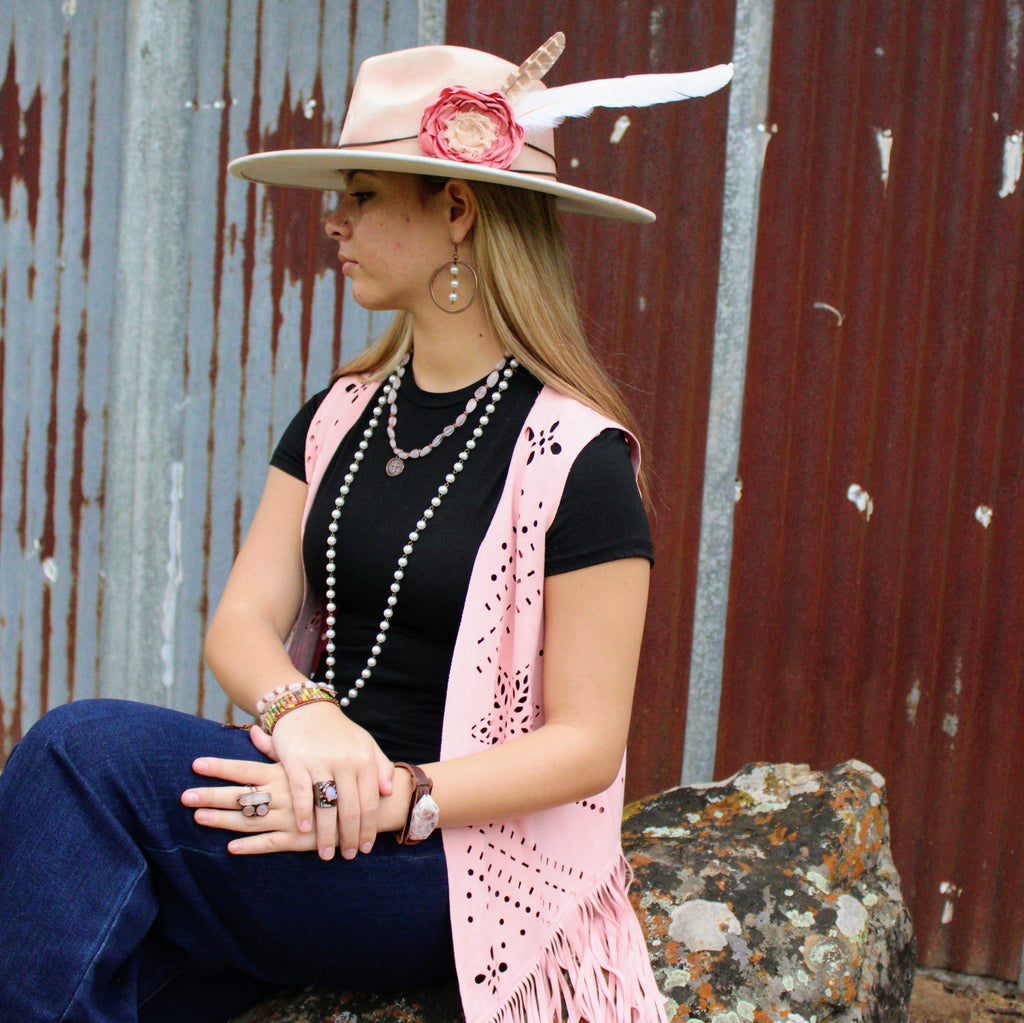 CUSTOM Hand-Painted Cowgirl Western Boho Hat A121*
