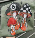 Checker flame 8 ball mushroom tee or sweatshirt