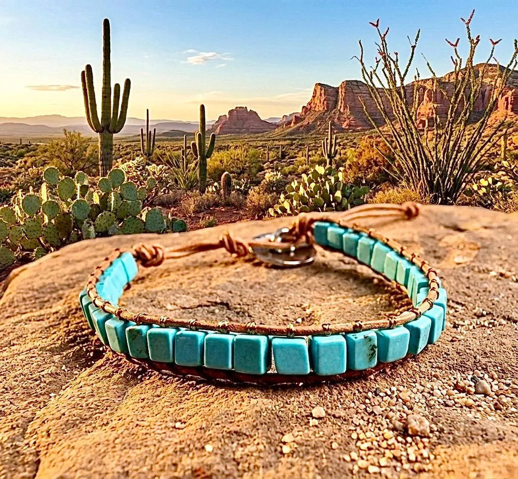 Natural Stone Bracelet 1 Wrap Boho Bohemian Yoga Leather Friendship High Quality Jewelry for Women SouthWest Jewelry Girls Jewelry