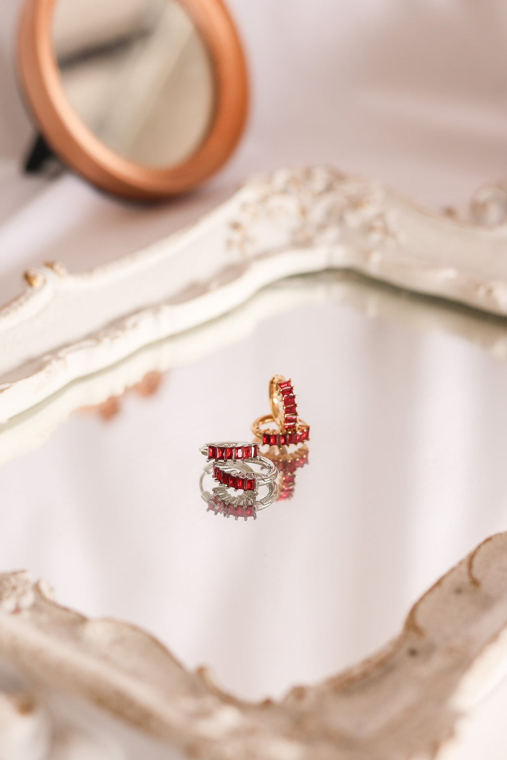 Diamond Hoop in Red