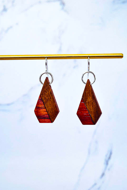 Cone Wood Earrings | Two-Tone Inlay