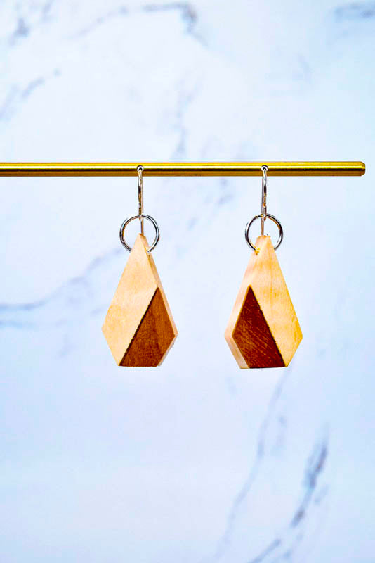 Cone Wood Earrings | Two-Tone Inlay