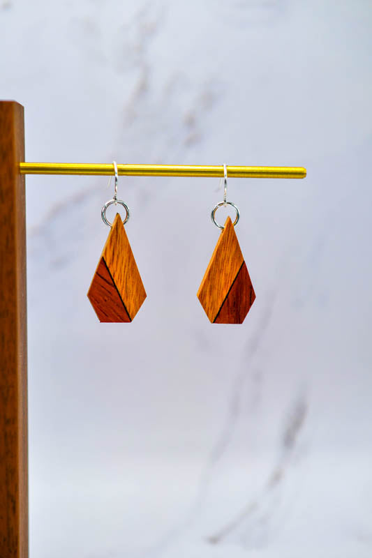Cone Wood Earrings | Two-Tone Inlay