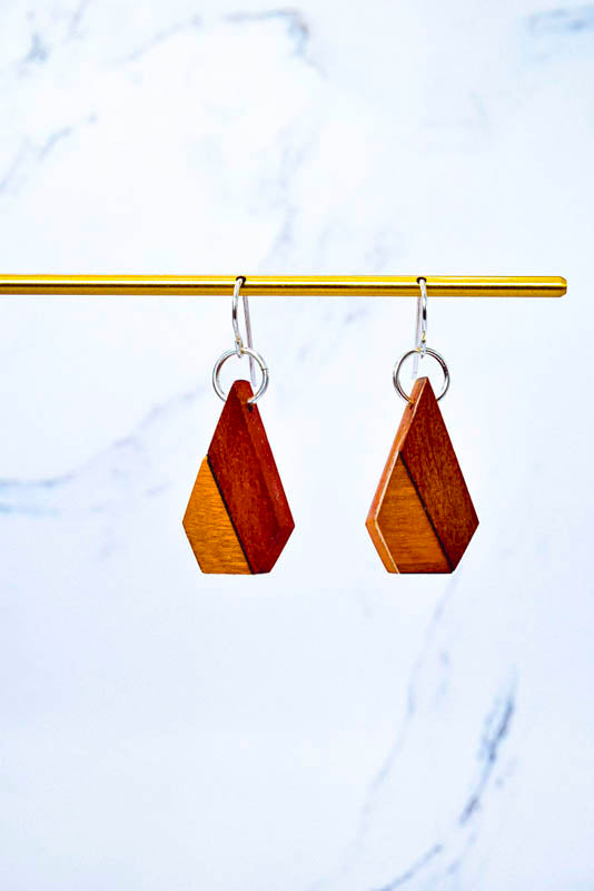 Cone Wood Earrings | Two-Tone Inlay