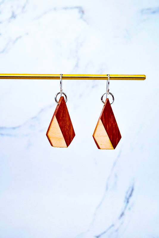 Cone Wood Earrings | Two-Tone Inlay
