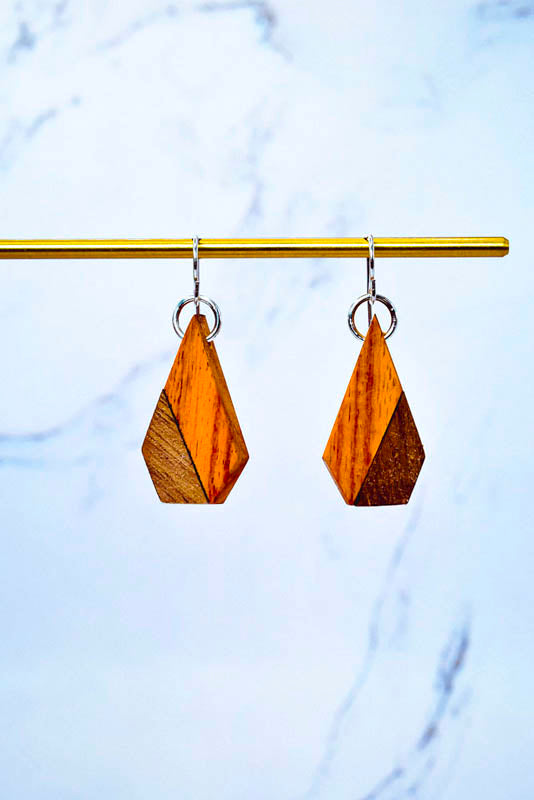 Cone Wood Earrings | Two-Tone Inlay