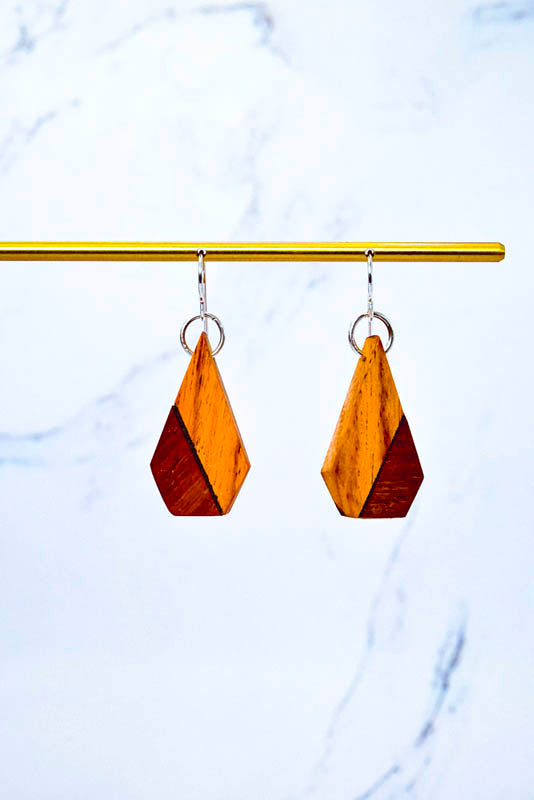 Cone Wood Earrings | Two-Tone Inlay