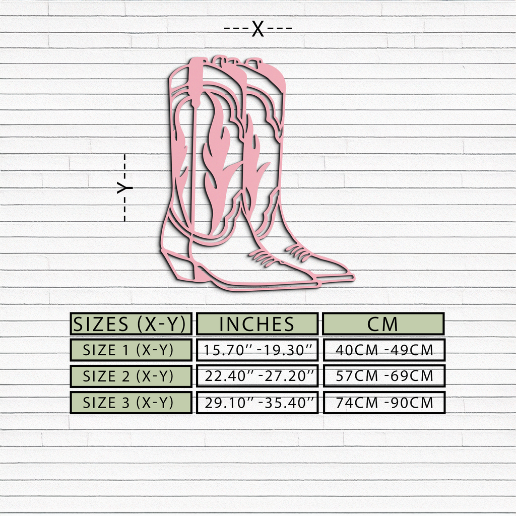 Pink Cowboy Boots Metal Wall Art – Western Rodeo Inspired Decor - KAFGP025