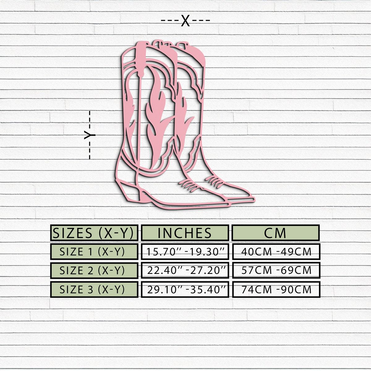 Pink Cowboy Boots Metal Wall Art – Western Rodeo Inspired Decor - KAFGP025