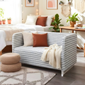White Boho Mudcloth Slipcover – Compatible with IKEA Knopparp Sofa (2-Seater or 3-Seater)