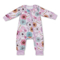 Pink flower boots western baby girls zipper romper