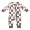 Bull skull cactus boots plaid baby western zipper romper