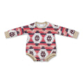 Stripe aztec long sleeves baby kids western romper