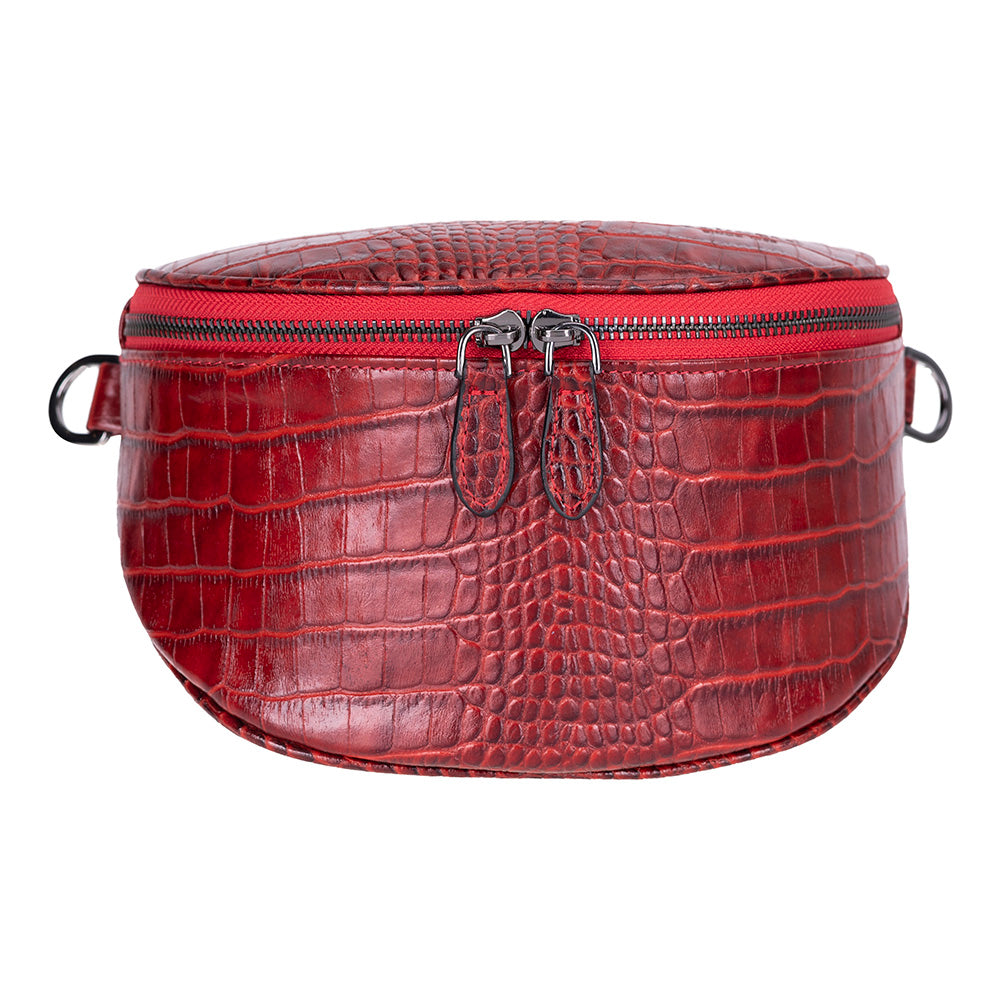Alora Leather Bag – Croc-Embossed Leather Men & Women Crossbody & Belt Bag for Everyday Elegance | Minimal & Handcrafted