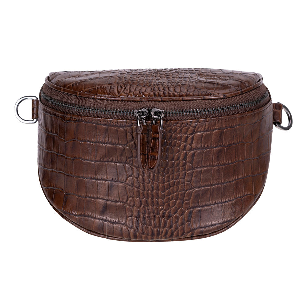 Alora Leather Bag – Croc-Embossed Leather Men & Women Crossbody & Belt Bag for Everyday Elegance | Minimal & Handcrafted