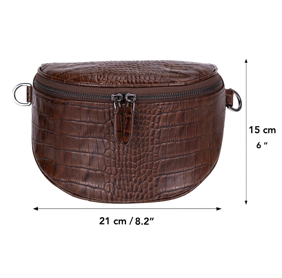 Alora Leather Bag – Croc-Embossed Leather Men & Women Crossbody & Belt Bag for Everyday Elegance | Minimal & Handcrafted
