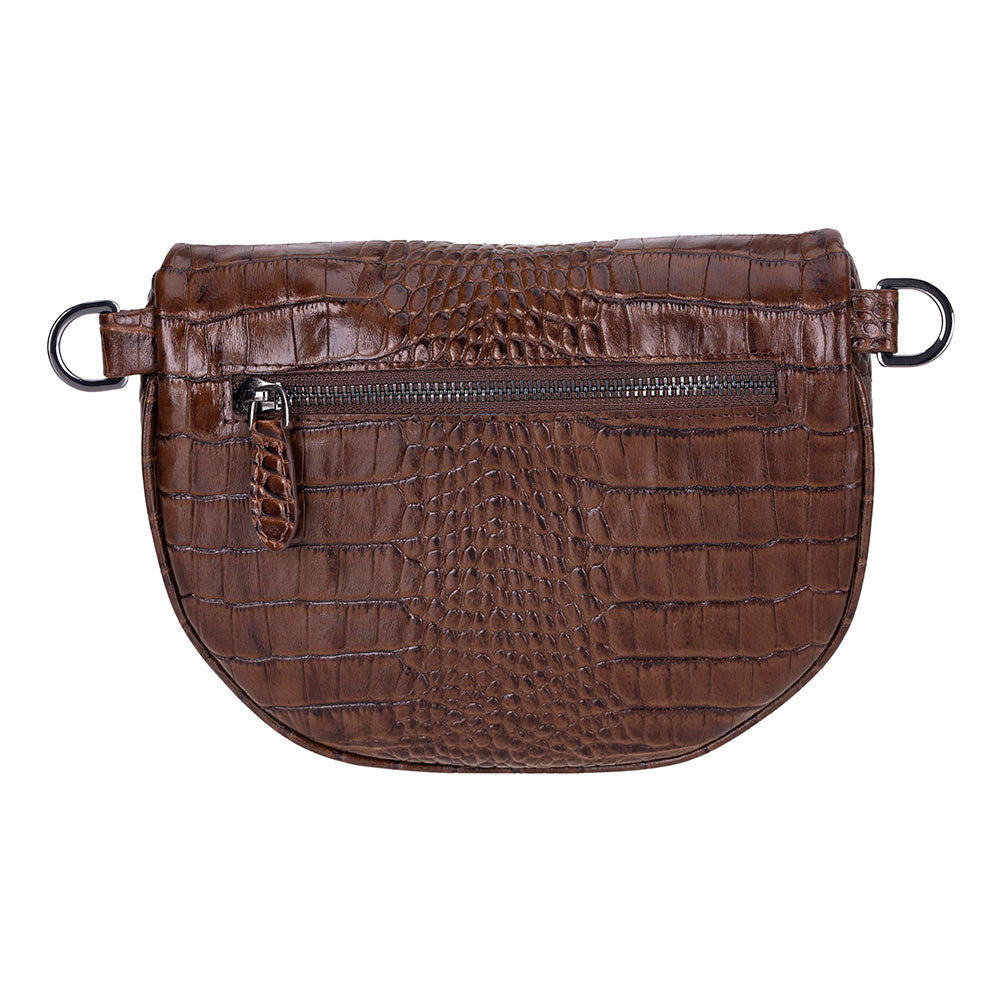 Alora Leather Bag – Croc-Embossed Leather Men & Women Crossbody & Belt Bag for Everyday Elegance | Minimal & Handcrafted