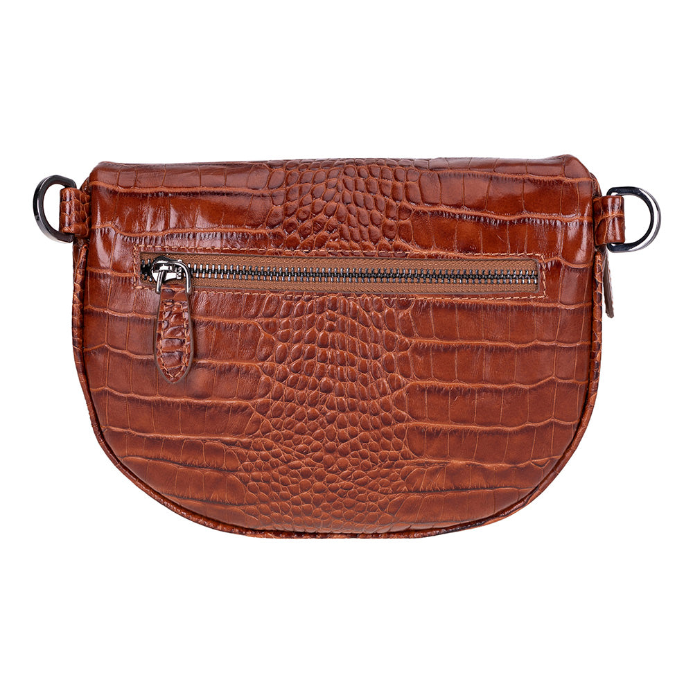 Alora Leather Bag – Croc-Embossed Leather Men & Women Crossbody & Belt Bag for Everyday Elegance | Minimal & Handcrafted