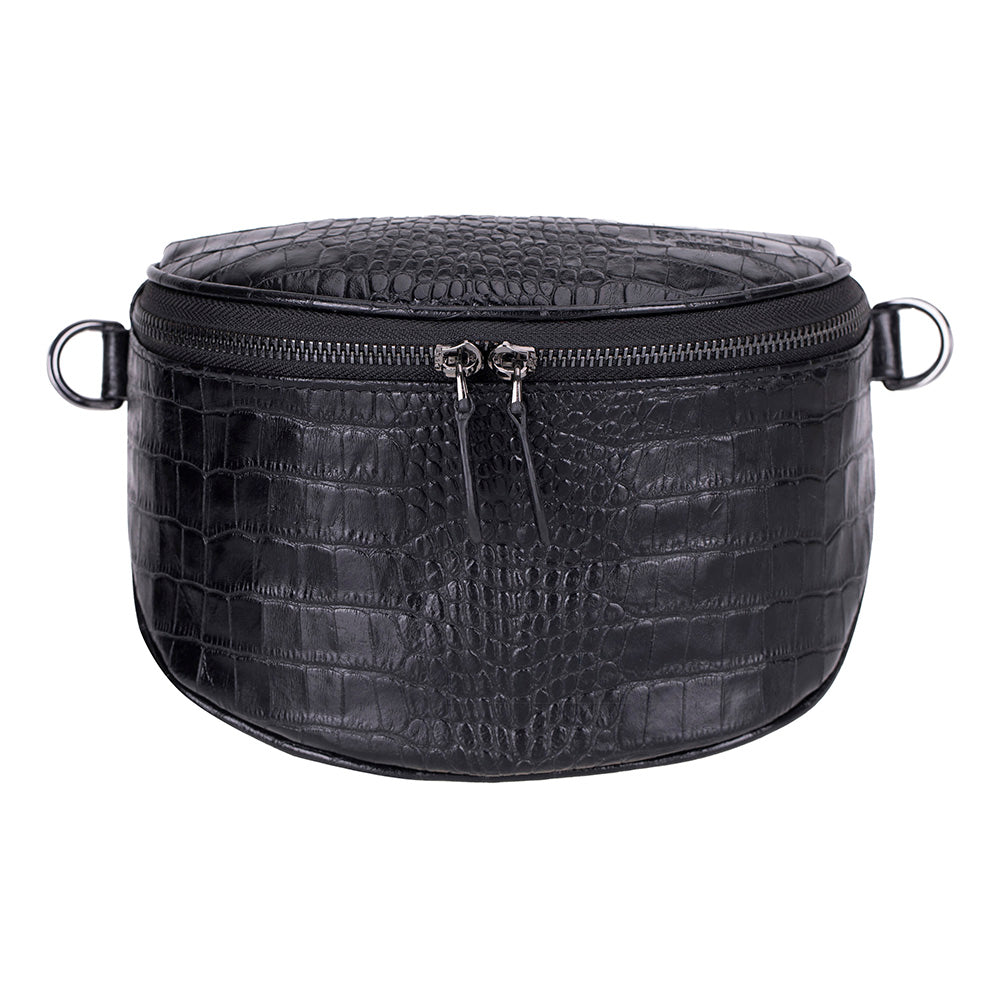 Alora Leather Bag – Croc-Embossed Leather Men & Women Crossbody & Belt Bag for Everyday Elegance | Minimal & Handcrafted