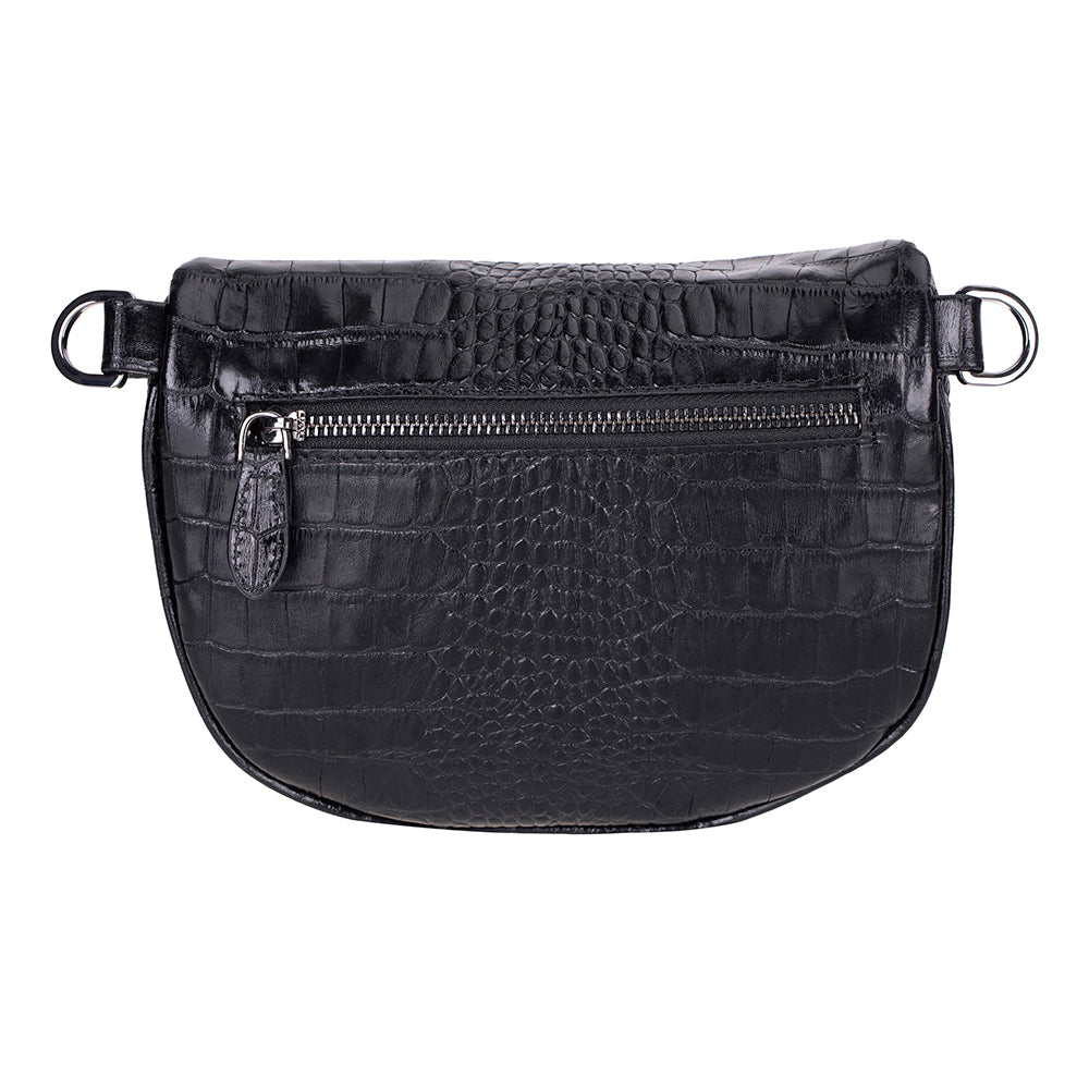 Alora Leather Bag – Croc-Embossed Leather Men & Women Crossbody & Belt Bag for Everyday Elegance | Minimal & Handcrafted
