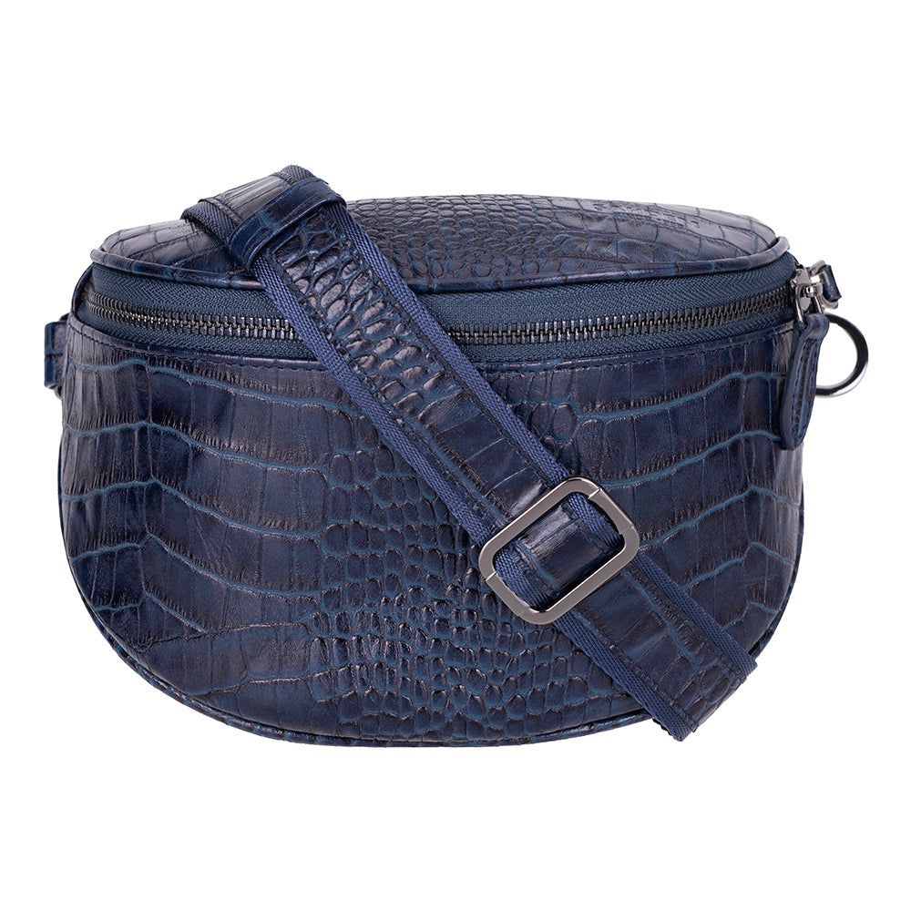 Alora Leather Bag – Croc-Embossed Leather Men & Women Crossbody & Belt Bag for Everyday Elegance | Minimal & Handcrafted