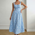 Length Cami Dress Summer Elegance Backless Jacquard Sleeveless Dress Women Clothing