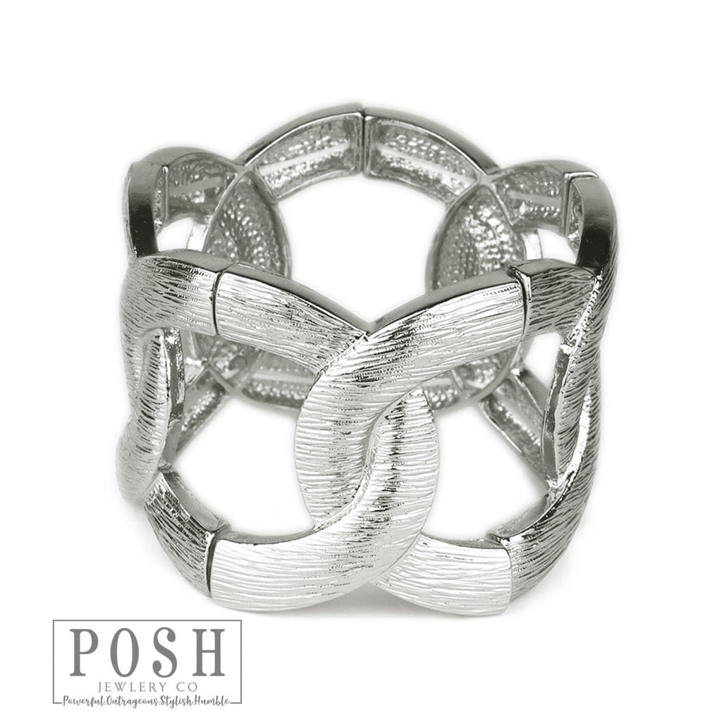 Stretch textured bangle bracelet - LC