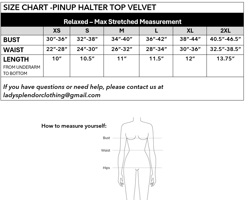 Pinup Halter Top in Black Velvet