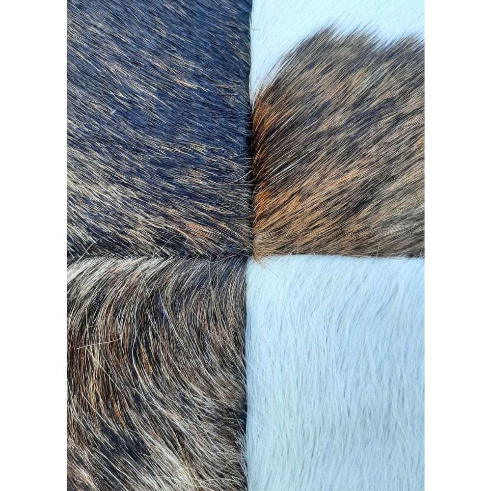 Genuine Cowhide Patchwork Pillow – Hair-on-Hide Both Sides, 16×16