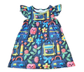 Stitched Back To School Milk Silk Flutter Dress