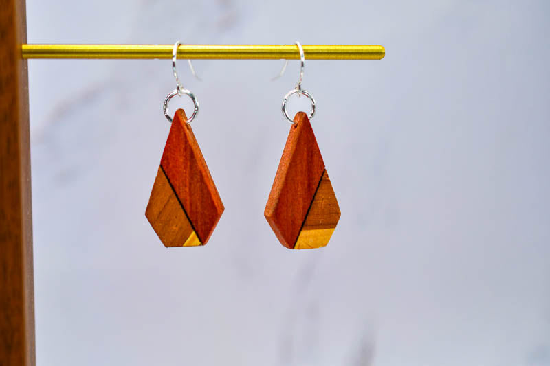 Cone Wood Earrings | Two-Tone Inlay