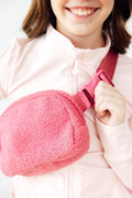 Pink Fleece Belt Bag