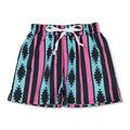 Light blue aztec stripe western kids boys swim trunks