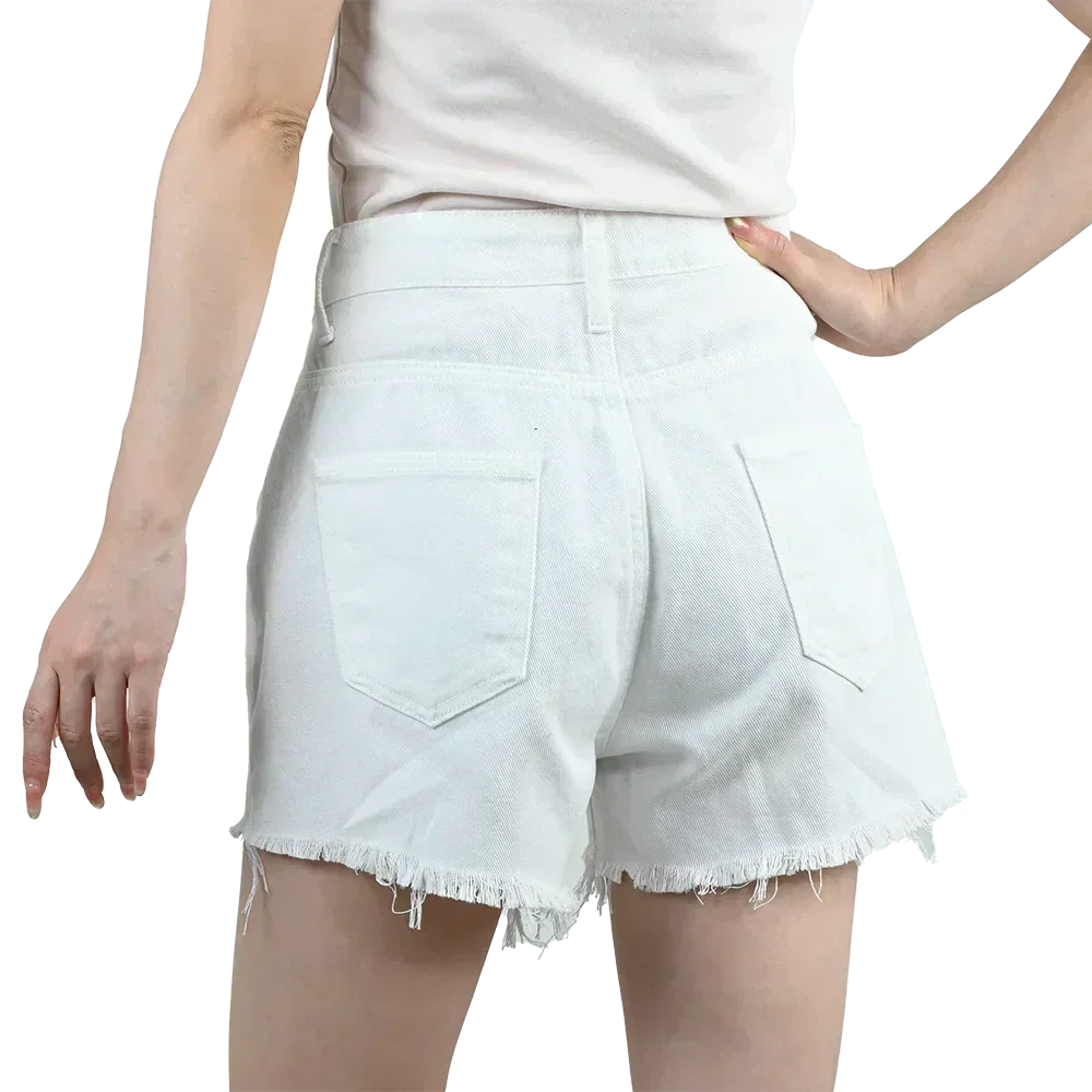 3pcs Women's High Waist Denim Shorts 2025 Summer Black Blue White Hot Pants Ripped Jeans Shorts Woman Short Trousers Streetwear