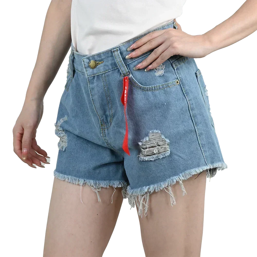 3pcs Women's High Waist Denim Shorts 2025 Summer Black Blue White Hot Pants Ripped Jeans Shorts Woman Short Trousers Streetwear