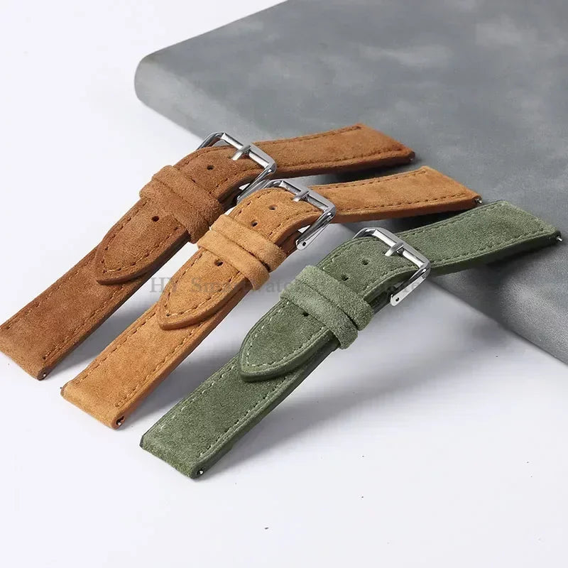 OnePlus Smartwatch Vintage Suede Leather Band Quick Release Strap