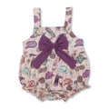 Straps bow boots hat western baby girls romper