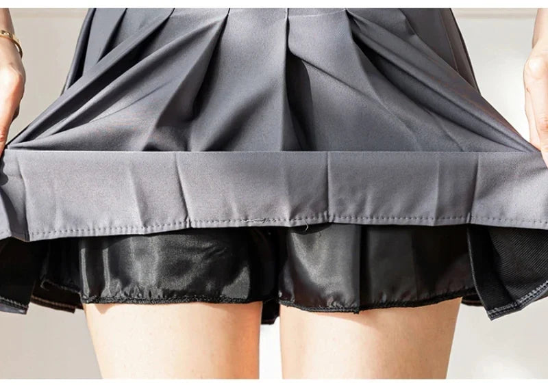 White Women Pleated Skirts Summer High Waist Zipper Girls Dancing JK Mini Skirts Black Fashion Student A Line Faldas 2024