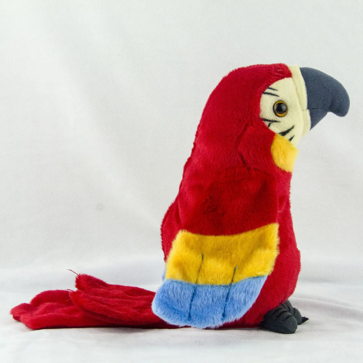 Talking Macaw Parrot Plush Toy — Interactive Electronic Repeating Bird with Waving Wings & Swaying Head, Soft Stuffed Animal