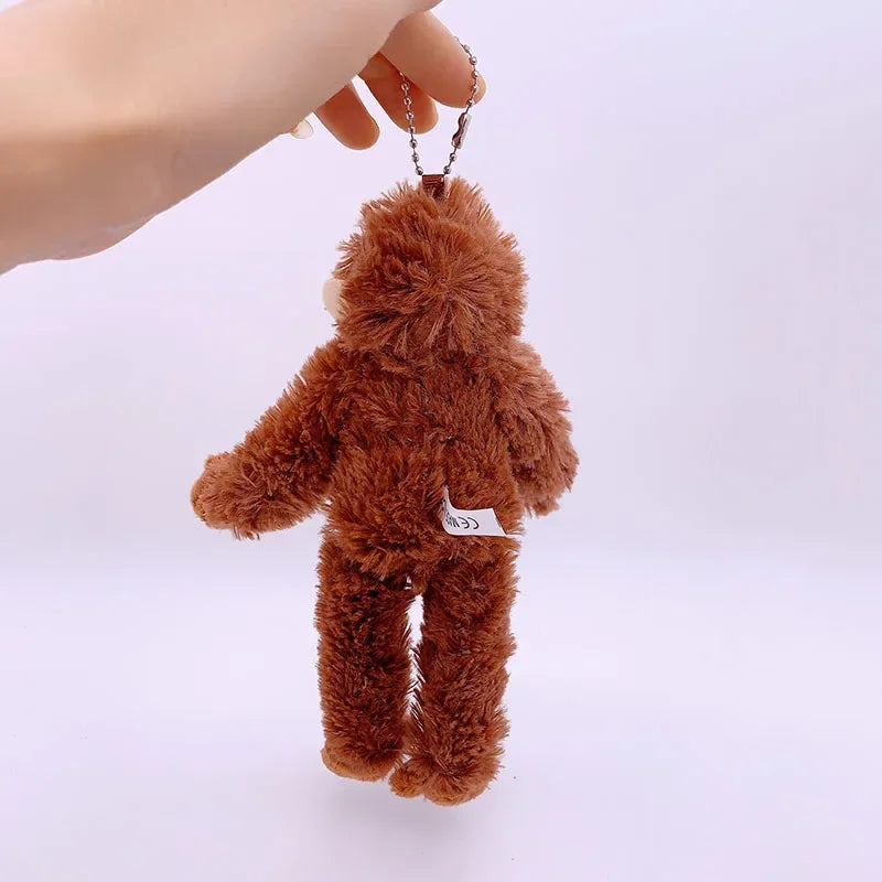 8-Inch Cute Little Monkey Plush Pendant – Soft Stuffed Animal Backpack and Bag Keychain