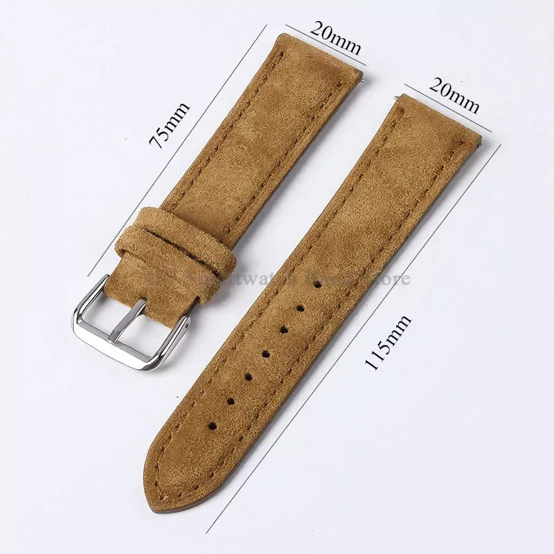 OnePlus Smartwatch Vintage Suede Leather Band Quick Release Strap